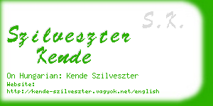 szilveszter kende business card